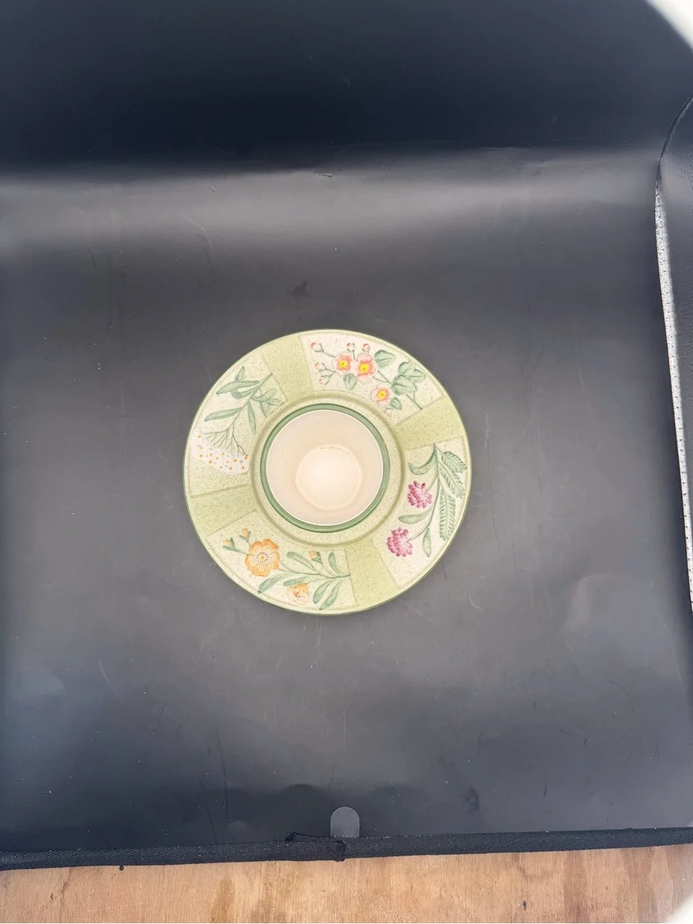 Yankee Candle Botanical Ceramic Plate & Votive Holder Set Floral Green